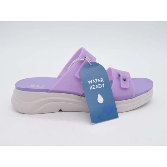 JBU Sandals Womens 9.5 Purple Fenton Platform Waterproof Slides Slip On PVC - Picture 4 of 10